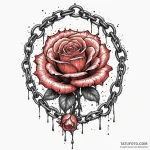 Abyssal rose trapped in chains, tattoo line a… — эскиз тату (№1750211577_0, 18.06.2025 01:52) — Tatufoto.com