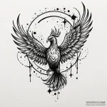 Astral phoenix dissolving into stars, tattoo… — эскиз тату (№1750212409_0, 18.06.2025 02:06) — Tatufoto.com