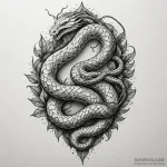 Chain-wrapped serpent rising from stone, tatt… — эскиз тату (№1750213244_0, 18.06.2025 02:20) — Tatufoto.com