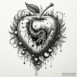 Forbidden fruit with a single, venomous bite,… — эскиз тату (№1750214841_0, 18.06.2025 02:47) — Tatufoto.com