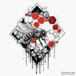 Honeycomb dripping, geometric and minimalist,… — эскиз тату (№1750215094_0, 18.06.2025 02:51) — Tatufoto.com