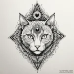 Arcane cat with third eye, artistic tattoo sk… — эскиз тату (№1750215736_0, 18.06.2025 03:02) — Tatufoto.com