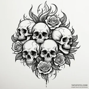 Hydra with heads of fire, ice, and shadow, ta... - эскиз тату (№1750215864_0, 18.06.2025 03:04) — Tatufoto.com