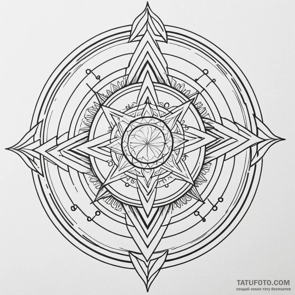 Thorned orb beneath spectral gate, tattoo lin... - эскиз тату (№1750215931_0, 18.06.2025 03:05) — Tatufoto.com