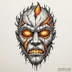 Lava cracking through stone mask, tattoo draw… — эскиз тату (№1750215995_0, 18.06.2025 03:06) — Tatufoto.com