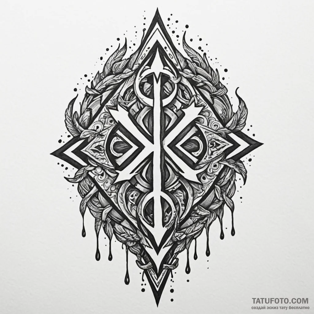 Blood rune burning through armor, tattoo flas... - эскиз тату (№1750218382_0, 18.06.2025 03:46) — Tatufoto.com