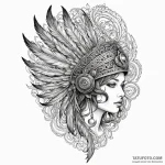 Broken helm with feathered plume, ink illustr… — эскиз тату (№1750220121_0, 18.06.2025 04:15) — Tatufoto.com