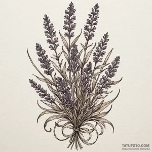 A sprig of lavender, ink illustration for tat... - эскиз тату (№1750220250_0, 18.06.2025 04:17) — Tatufoto.com