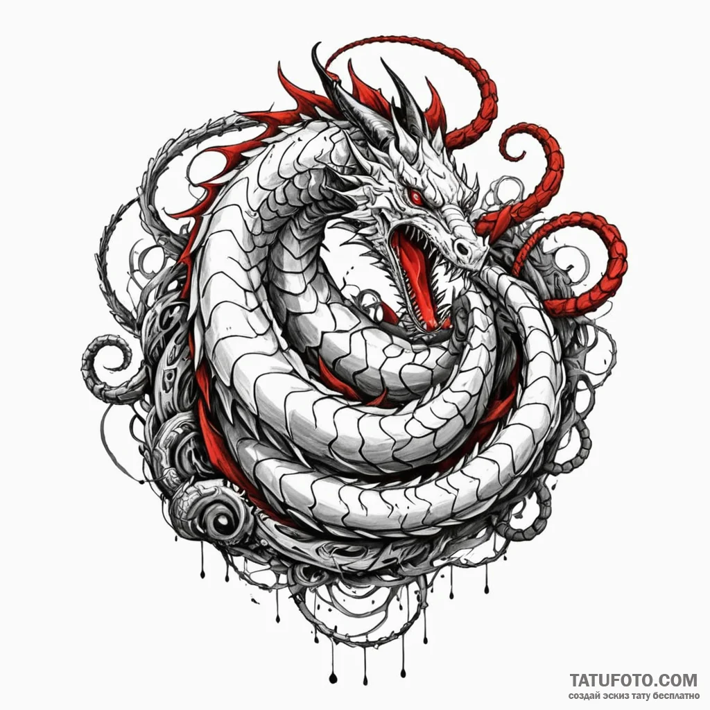 Jр“в¶rmungandr biting its own tail (is there... - эскиз тату (№1750220314_0, 18.06.2025 04:18) — Tatufoto.com
