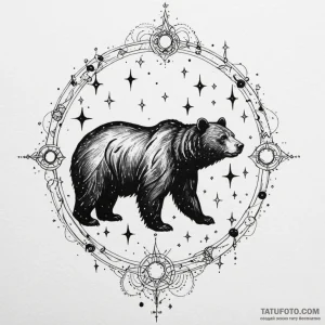 Ursa major/minor constellations, with the bea... - эскиз тату (№1750220379_0, 18.06.2025 04:19) — Tatufoto.com