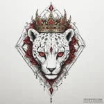 Leopard skull crowned in gold, tattoo sketch… — эскиз тату (№1750221471_0, 18.06.2025 04:37) — Tatufoto.com
