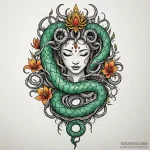 Jade serpent crowned with roots, tattoo line… — эскиз тату (№1750221922_0, 18.06.2025 04:45) — Tatufoto.com