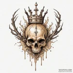 Queenрір‚в„ўs sigil crowned with bone, tattoo… — эскиз тату (№1750222369_0, 18.06.2025 04:52) — Tatufoto.com