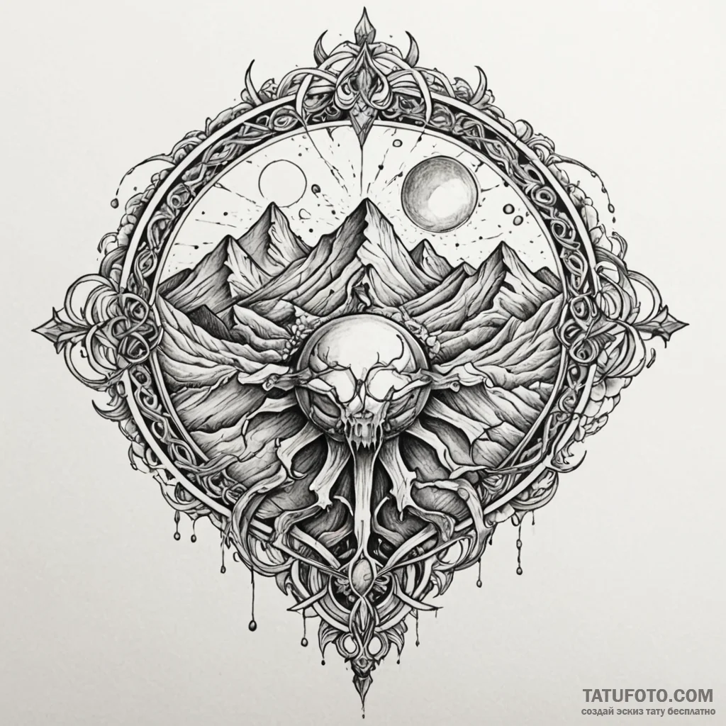 Atlas shrugging, letting a crumbling, cracked... - эскиз тату (№1750223419_0, 18.06.2025 05:10) — Tatufoto.com