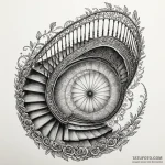 Spiral staircase descending into darkness, ar… — эскиз тату (№1750223548_0, 18.06.2025 05:12) — Tatufoto.com