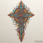 A, tattoo drawing outline, detailed cross-hat… — эскиз тату (№1750223612_0, 18.06.2025 05:13) — Tatufoto.com