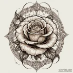 Engraved rose caught in web, artistic tattoo… — эскиз тату (№1750224121_0, 18.06.2025 05:22) — Tatufoto.com