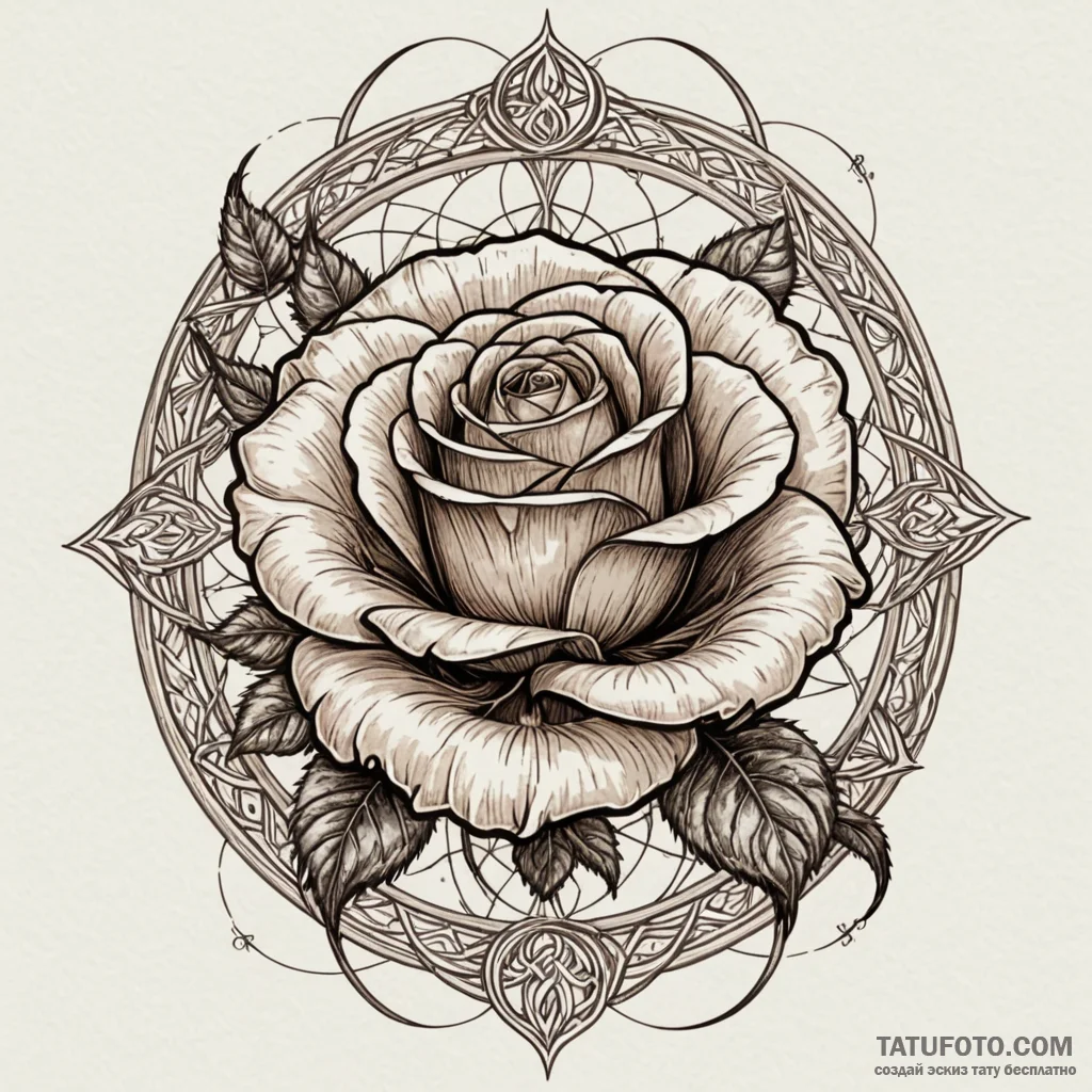 Engraved rose caught in web, artistic tattoo... - эскиз тату (№1750224121_0, 18.06.2025 05:22) — Tatufoto.com