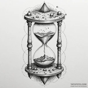 Glitching hourglass, sand teleporting from to... - эскиз тату (№1750225018_0, 18.06.2025 05:36) — Tatufoto.com