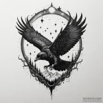 Raven beak devouring starlight, concept art f… — эскиз тату (№1750225083_0, 18.06.2025 05:38) — Tatufoto.com