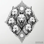Cerberus, concept art for tattoo, on a clean… — эскиз тату (№1750225597_0, 18.06.2025 05:46) — Tatufoto.com