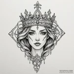 Knotwork crown beneath shattered sky, tattoo… — эскиз тату (№1750225854_0, 18.06.2025 05:50) — Tatufoto.com