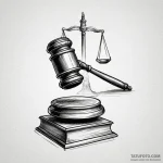 Gavel and sounding block, symbolizing judgmen… — эскиз тату (№1750226765_0, 18.06.2025 06:06) — Tatufoto.com