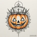 Pumpkin crown beneath spectral moon, tattoo d… — эскиз тату (№1750226895_0, 18.06.2025 06:08) — Tatufoto.com