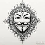 V’s mask from v for vendetta, ink illustratio… — эскиз тату (№1750227363_0, 18.06.2025 06:16) — Tatufoto.com