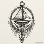 Key pierced by obsidian blade, tattoo line ar… — эскиз тату (№1750227607_0, 18.06.2025 06:20) — Tatufoto.com
