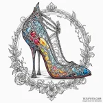 Glass slipper from cinderella, with a crack i… — эскиз тату (№1750229096_0, 18.06.2025 06:44) — Tatufoto.com