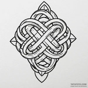 Gordian knot, either tied or being cut, tatto... - эскиз тату (№1750229225_0, 18.06.2025 06:47) — Tatufoto.com