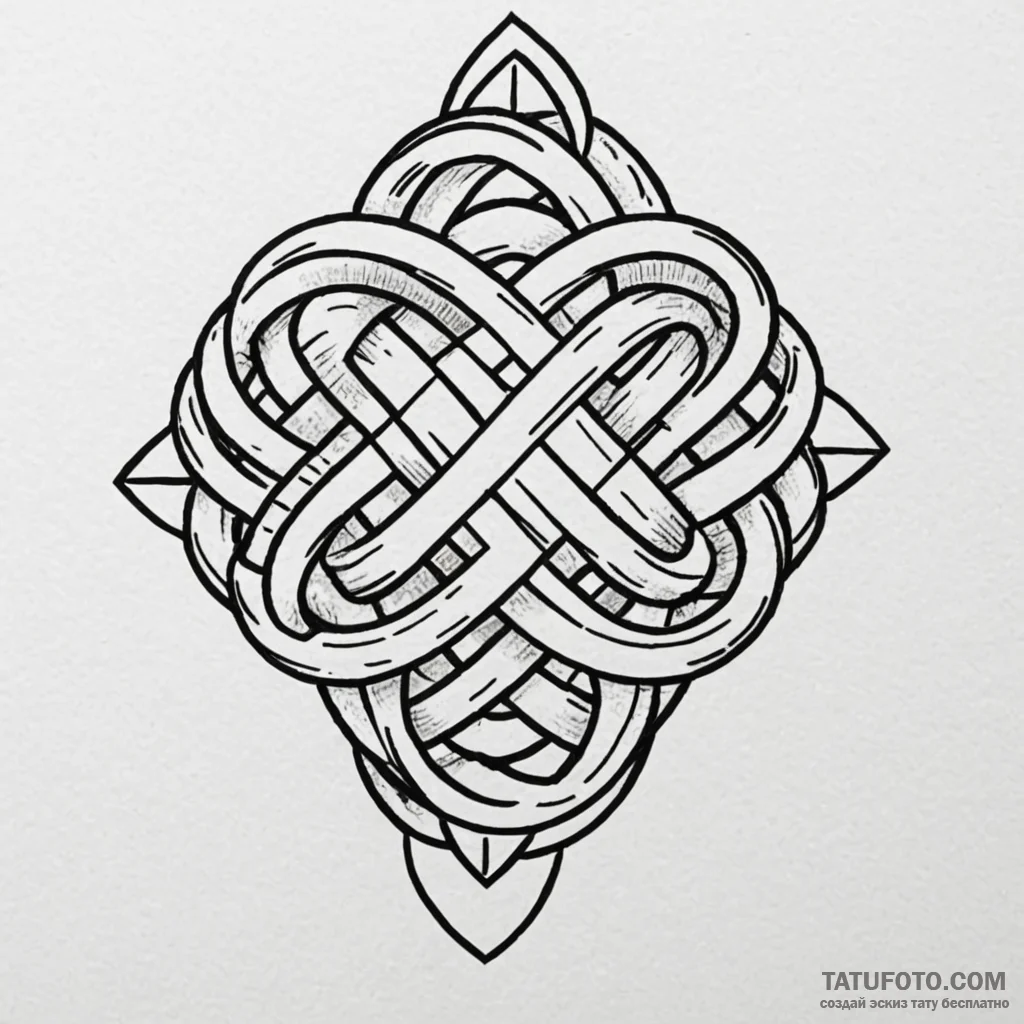 Gordian knot, either tied or being cut, tatto... - эскиз тату (№1750229225_0, 18.06.2025 06:47) — Tatufoto.com