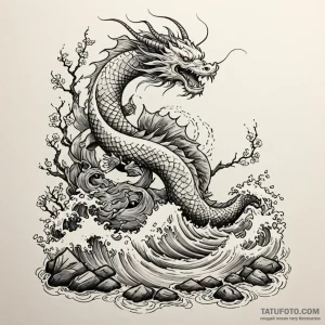 Siren luring a ship onto rocks with a song, a... - эскиз тату (№1750229289_0, 18.06.2025 06:48) — Tatufoto.com