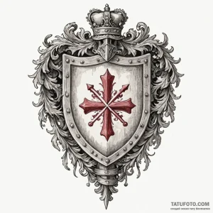 Escutcheon (shield) of a coat of arms, blank... - эскиз тату (№1750229549_0, 18.06.2025 06:52) — Tatufoto.com