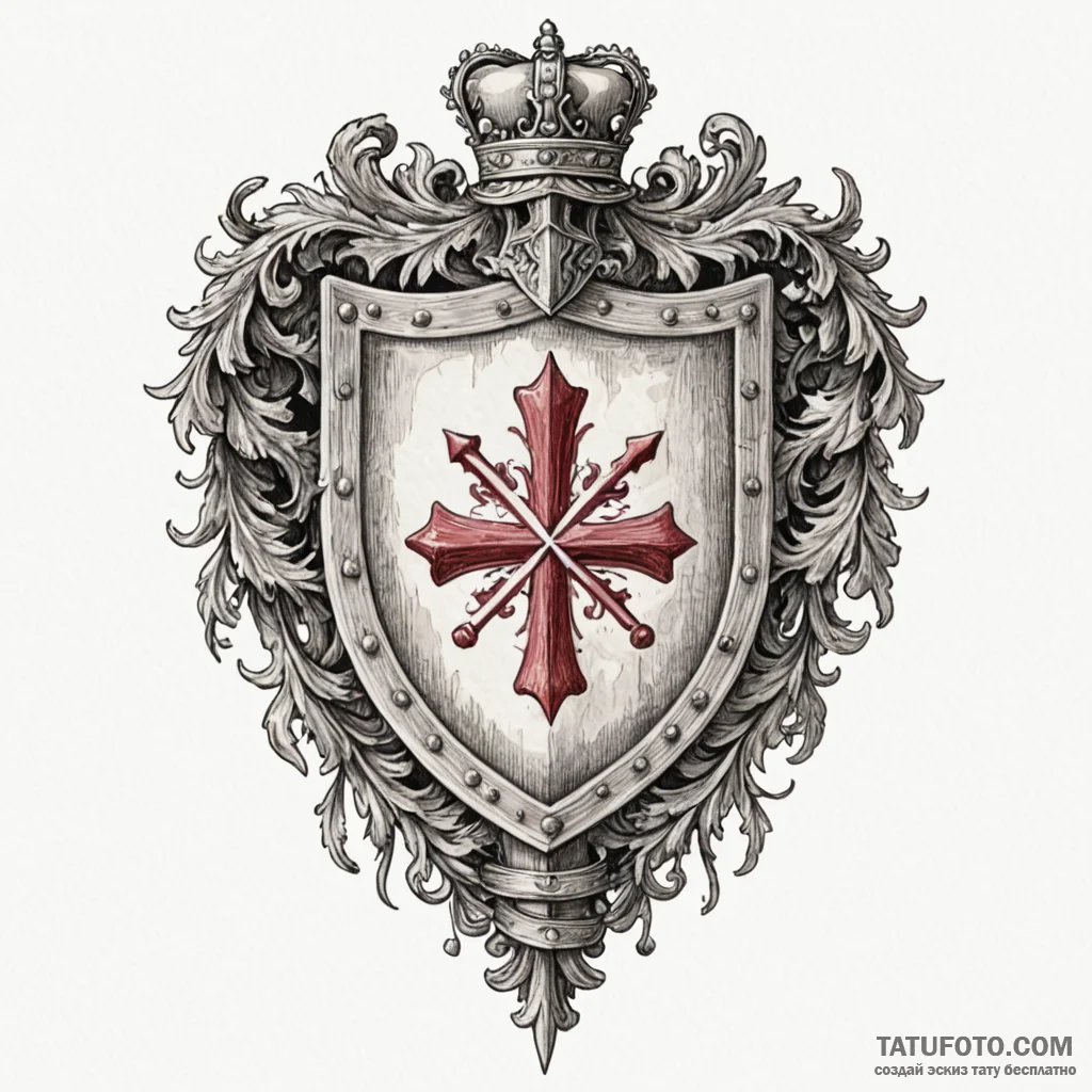 Escutcheon (shield) of a coat of arms, blank... - эскиз тату (№1750229549_0, 18.06.2025 06:52) — Tatufoto.com