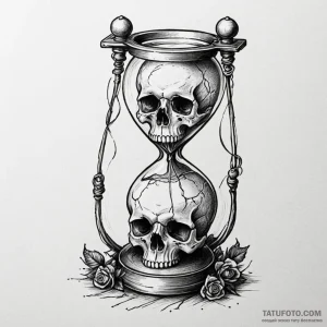 A memento mori still life (skull, hourglass,... - эскиз тату (№1750230909_0, 18.06.2025 07:15) — Tatufoto.com