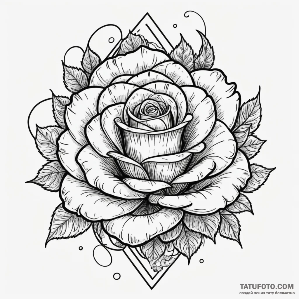 Rose quartz beneath spectral sea, ink illustr... - эскиз тату (№1750230973_0, 18.06.2025 07:16) — Tatufoto.com