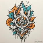 O, tattoo line art, moderately detailed, bala… — эскиз тату (№1750231038_0, 18.06.2025 07:17) — Tatufoto.com