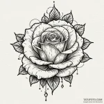 Angelic rose with crystal dew, tattoo line ar… — эскиз тату (№1750231234_0, 18.06.2025 07:20) — Tatufoto.com