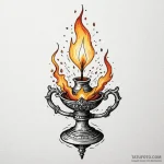 A powerful burning oil lamp, ancient,, tattoo… — эскиз тату (№1750232019_0, 18.06.2025 07:33) — Tatufoto.com