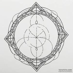 Vesica piscis, a geometric symbol of union an... - эскиз тату (№1750232477_0, 18.06.2025 07:41) — Tatufoto.com