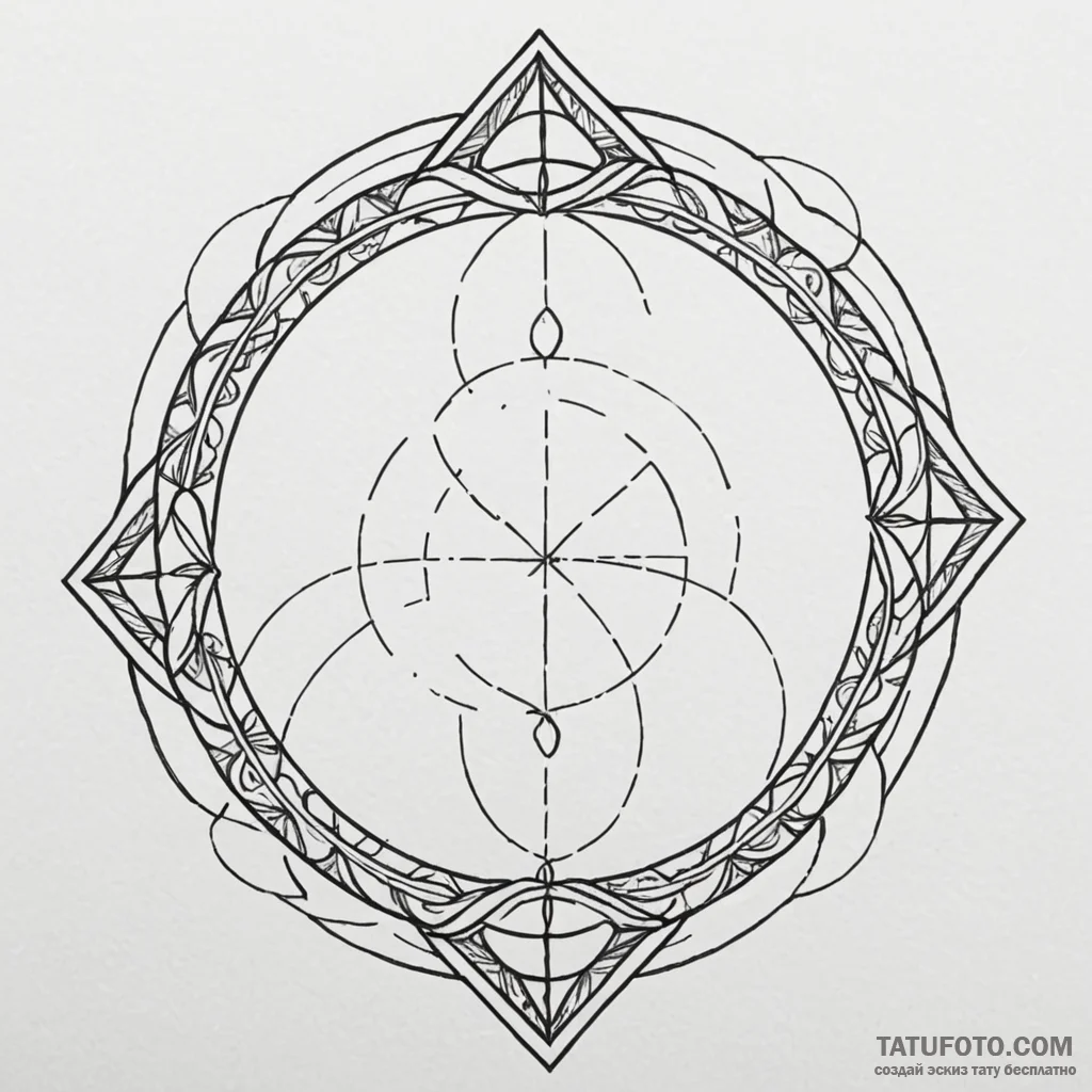 Vesica piscis, a geometric symbol of union an... - эскиз тату (№1750232477_0, 18.06.2025 07:41) — Tatufoto.com