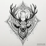 Fallen stag beneath shattered moon, tattoo li… — эскиз тату (№1750232734_0, 18.06.2025 07:45) — Tatufoto.com