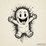 Kool-aid man bursting through a wall, ink ill… — эскиз тату (№1750233119_0, 18.06.2025 07:51) — Tatufoto.com