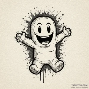 Kool-aid man bursting through a wall, ink ill... - эскиз тату (№1750233119_0, 18.06.2025 07:51) — Tatufoto.com
