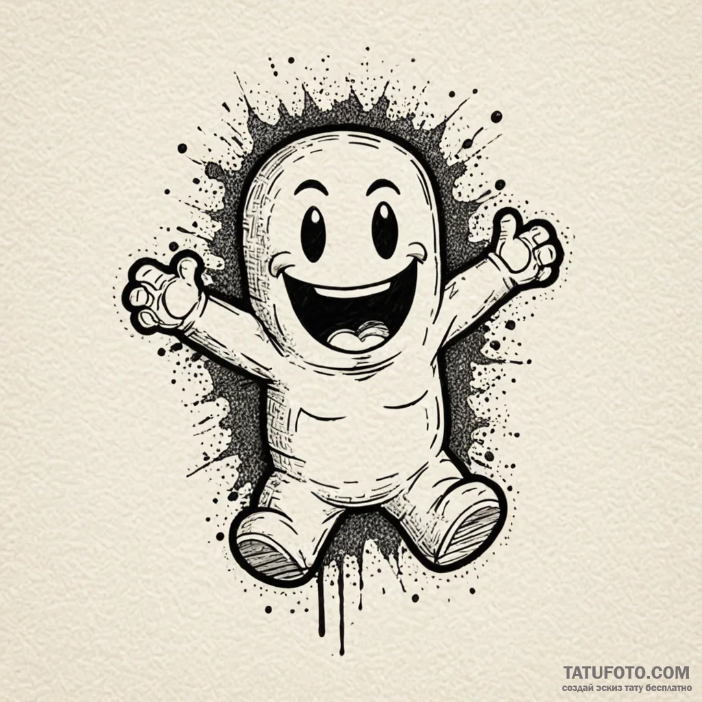 Kool-aid man bursting through a wall, ink ill... - эскиз тату (№1750233119_0, 18.06.2025 07:51) — Tatufoto.com