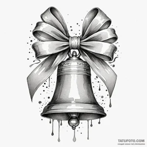 A classic bell with a ribbon, celebration,, a... - эскиз тату (№1750233186_0, 18.06.2025 07:53) — Tatufoto.com