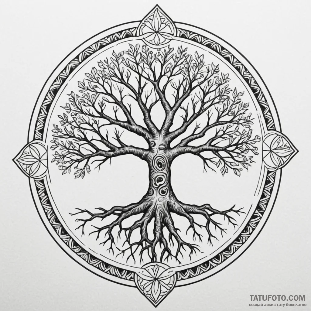 Desolate tree with bone roots, concept art fo... - эскиз тату (№1750233763_0, 18.06.2025 08:02) — Tatufoto.com