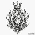 Kingрір‚в„ўs crown devouring flame, ink illus… — эскиз тату (№1750234021_0, 18.06.2025 08:07) — Tatufoto.com
